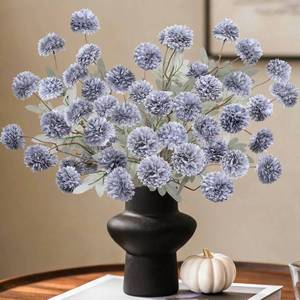 lot 31592 image: INQCMY Artificial Silk Mums 20 Faux Stem Kiku Flowers for Vase Home Decor
