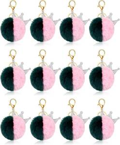 lot 31595 image: Sureio 12 Pcs Pink & Green Party Keychains Witch Birthday Decorations
