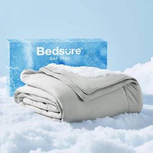 lot 5927 image: Bedsure Cooling Blankets for Hot Sleepers, Twin Size, Grey, 60x80
