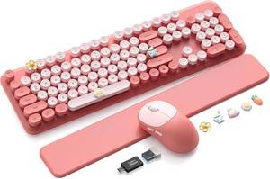 lot 5949 image: Trueque CK23Pro Wireless Keyboard and Mouse, Typewriter-Style, Magnetic Rest