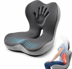 lot 5969 image: Car Seat Cushion with Back Support, Ergonomic Relief Pad, 18.1x17, Gray