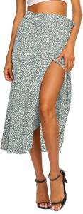 lot 5972 image: Newchoice Womens Boho Leopard Skirt High Low Split Midi Wrap Skirt