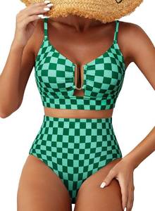lot 5974 image: Herseas Womens U Wire 2 Piece High Waisted Floral Print Bikini Sets M
