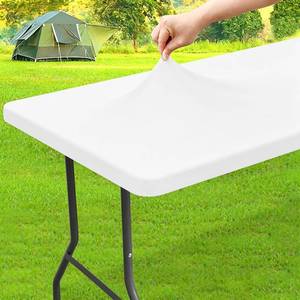 lot 5975 image: homing Spandex Elastic Tablecloth for 6 ft Rectangle Tables, 30 x 72 White