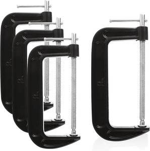 lot 5981 image: WOPPLXY 4 Pc C Clamp Set, 8-Inch Heavy Duty Steel, Sliding T-Handle