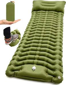 Camping Sleeping Pad: Inflatable Mattress with Pillow & Pump, 4in Thick