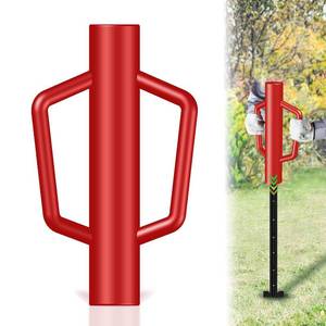 lot 6015 image: Fence Post Driver with Handle 12LB, T Post Pounder for Wire Fencing, Red
