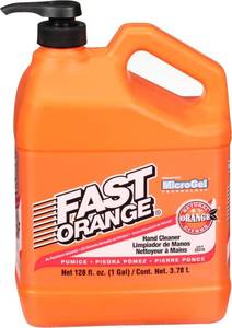 lot 6016 image: Fast Orange 25219 Pumice Lotion Heavy Duty Hand Cleaner, 1 Gallon  Cap Damaged