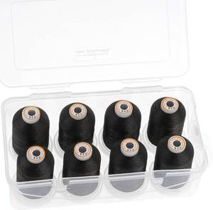 lot 6033 image: New brothread 8 Spools Polyester Embroidery Machine Thread -8xBlack