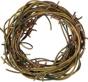 lot 6034 image: Taiyin 4 Pcs 32.8 Foot Faux Barbed Wire, Faux Rusted Plastic Prop Decor