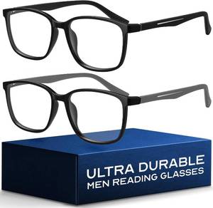 lot 6048 image: NOVIVON Active-Fit Reading Glasses for Men - Blue LightUV Protective Case