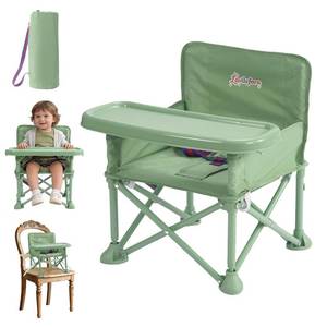 lot 6083 image: Portable Baby Chair 3-in-1 Booster Seat with Tray, Folding High Chair