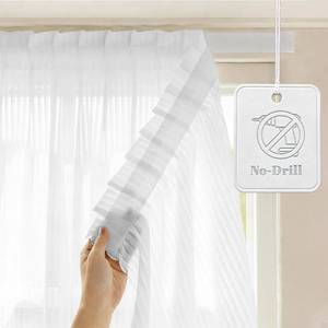 lot 6086 image: Light Filtering Sheer Curtains White 35x84in - 1 Panel, No-Drill Adhesive