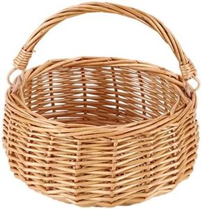 lot 6099 image: Wicker Picnic Basket with Handle Willow Flower Girl Basket for Weddings