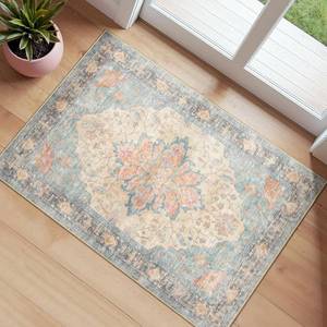 lot 6105 image: RELEANY Washable Area Rug, Small 2x3, BlueOrangeRed