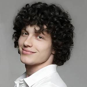 lot 6118 image: Swiking Curly Black Short Mens Wig with Cap, Heat-Resistant Cosplay