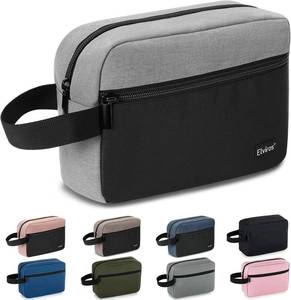 lot 6119 image: Elviros Hanging Toiletry Bag for Men, Travel Dopp Kit, Small, Grey & Black