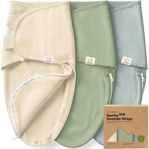 lot 6124 image: KeaBabies Newborn Swaddles with Zippers, 3pk Baby Swaddle (Slate, 0-3M)