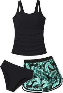 lot 6133 image: TUONROAD Girls 3pcs Tankini Swimsuit Size 13-14 Bathing Suits for Teens