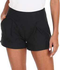 lot 6134 image: Womens High-Waisted Pleated Chino Shorts, 3-Inch Inseam, with Pockets Small