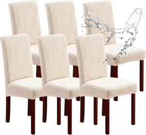 lot 6135 image: Waterproof Dining Room Chair Covers Set of 6 Slipcovers for Parson Chairs