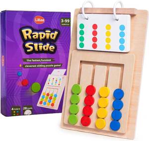 lot 6158 image: LiKee Slide Puzzle Color Sorting Toys - Travel Busy Board for Kids 3