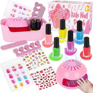 lot 6160 image: EULRGAUS Washable Nail Polish Set, Peel Off Nail Kit for Girls Ages 8-12