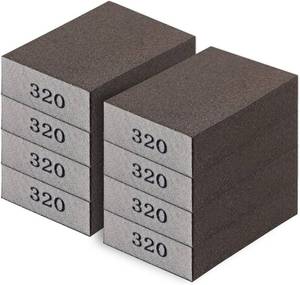 lot 6161 image: Romeda 8-Pack Sandpaper Block, 320 Grit, Washable & Reusable Sanding Sponge