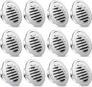 lot 6190 image: Zonon 12 Pcs 4 Inch Soffit Vents Round Vent Cover Stainless Steel, Silver