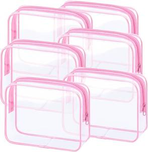 lot 6194 image: 6-Pack Clear Makeup Bags TSA Approved Travel Toiletry Bags PVC Pouch