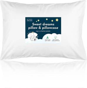 lot 6197 image: Toddler Pillow with Pillowcase 13x18 - Soft Organic Cotton Nap Pillow(White)