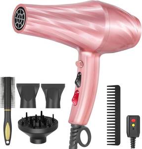 lot 6201 image: Ionic Hair Dryer 2400W, 2 Speeds, 3 Heat, Diffuser, Sakura Pink