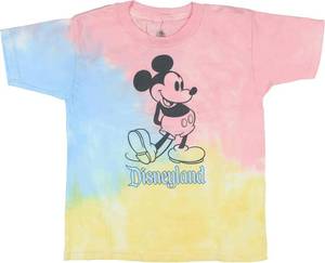 lot 6209 image: Disneyland Shirt Girls Mickey Mouse Tie Dye Toddlers Short Sleeve Tee - 2T