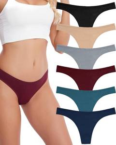 lot 6218 image: ANZERMIX Womens Breathable Cotton Thong Panties Pack of 6 XL