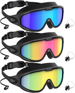 lot 6230 image: NSSIW Swim Goggles, Anti-Fog UV 180  Clear View, 3-Pack, for AdultsYouth