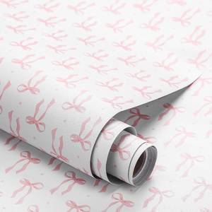 lot 6240 image: Drydiet Pink Bow Wallpaper Peel and Stick Contact Paper 15.8 in x 118.1 in