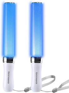 lot 6244 image: Reusable LED Glow Sticks (2-Pack) with 15 Multicolor Modes, AAA-Powered