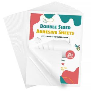 lot 6255 image: 25 Sheets Clear Double-Sided Adhesive Tape for DIY Art, Tumbler Wrapping