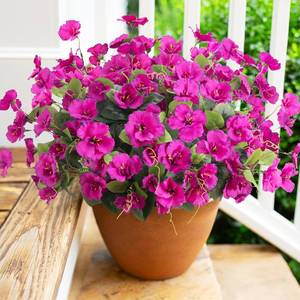lot 6322 image: Fake Hibiscus Flowers for Outdoors, 6 Bundles, UV Resistant, Fuchsia