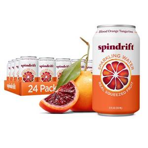 lot 6383 image: Spindrift Blood Orange Tangerine Sparkling Water, 12 oz Cans, Pack of 24