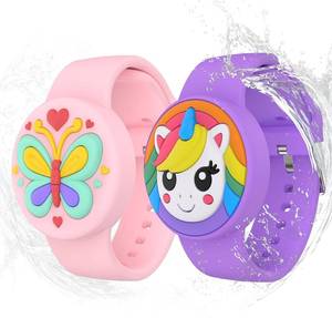 lot 6478 image: Waterproof AirTag Bracelets for Kids, Hidden Silicone Wristbands, 2 Pack