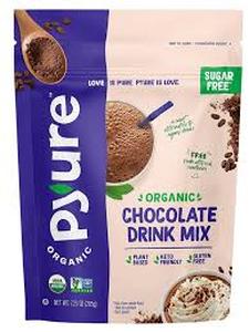 lot 6483 image: Pyure Organic Sugar Free Chocolate Drink Mix   Martie