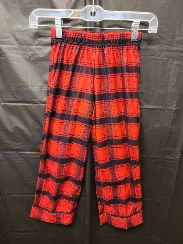 lot 71293 image: Wondershop, Kids Red Black Plaid Flannel Pajama Pants (Size XS 45) - Retail $8