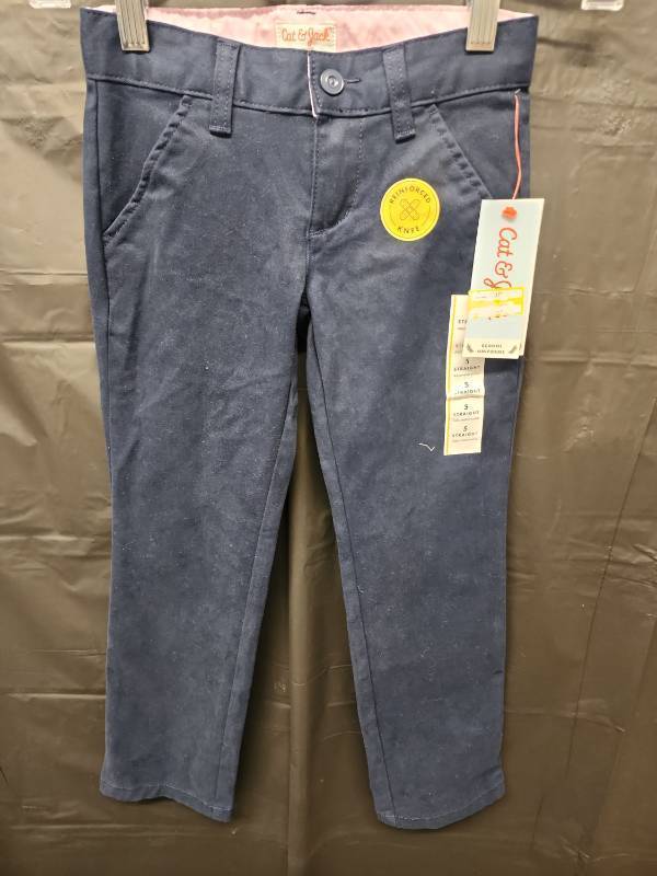 lot 71294 image: Cat & Jack Girls Navy School Uniform Pants (Size 5 Straight) - Retail $15