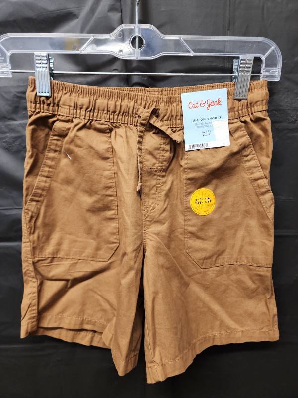 lot 71292 image: Cat & Jack Boys Pull-On Shorts Brown Cotton (Size M-8) - Retail $12