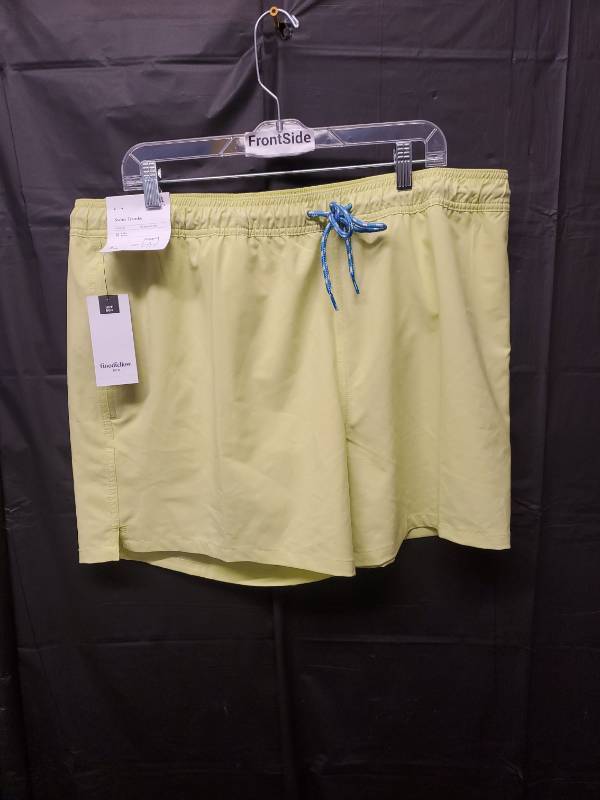 lot 71301 image: Mens Yellow Swim Trunks with Blue Drawstring (Size XL) - Retail $25