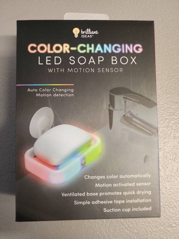 lot 70931 image: LED Color-Changing Motion Sensor Soap Box - Retail $15
