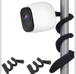 lot 70977 image: Flexible Twist Mount for Indoor and Outdoor Security Cameras, Unversally Compatible with Ring, Blink, Eufy, Google Nest, Wyze, Arlo, Simplisafe and Other Cameras - Black (Camera not Included) - Retail $25