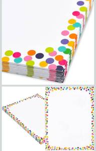 lot 71013 image: Pipilo Press Decorative Printer Paper with Confetti Border - 96 Sheets, 8.5 x 11 In - Colorful Stationery Paper for Birthday Invitations & Classroom Awards - Retail $15