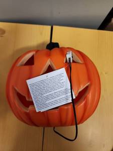 lot 71028 image: Light-Up Orange Pumpkin Decoration with LED - Retail $10
